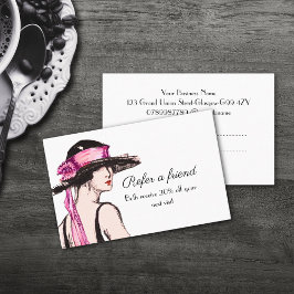 Tarjeta De Visita Chica De Flapper Consulte A Un Amigo