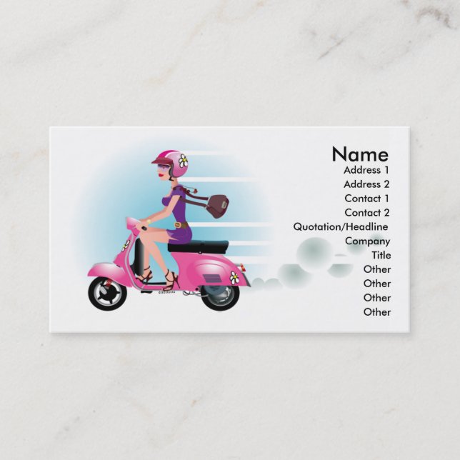 TARJETA DE VISITA CHICA DE LA VESPA (Anverso)