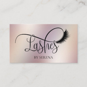 Tarjeta De Visita Chica de maquillaje de belleza Lash Relieve metali