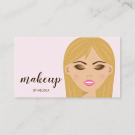 Tarjeta De Visita Chica de Maquillaje de Cabello Rubio Primer Plano 