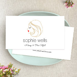 Tarjeta De Visita Chica de maquillaje y latigazos de cabello