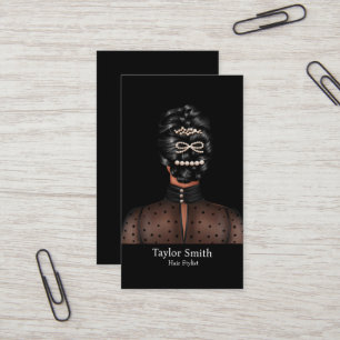 Tarjeta De Visita Chica de moda moderno Hair Stylist Business Card