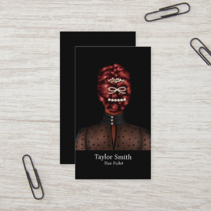 Tarjeta De Visita Chica de moda moderno Hair Stylist Business Card