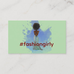 Tarjeta De Visita Chica de moda negra con un afro