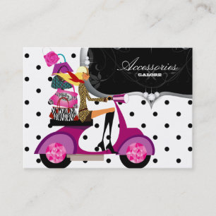 Tarjeta De Visita Chica de Moda Purse Scooter