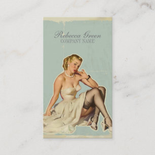 Tarjeta De Visita Chica de moda Retro Artista de maquillaje de estil