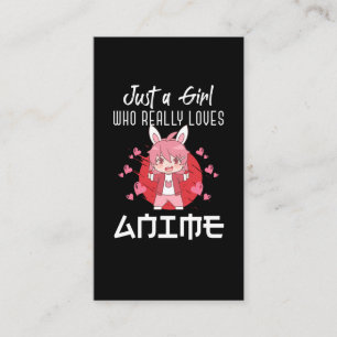 Tarjeta De Visita Chica de Otaku ama al fanático del cómic japoné