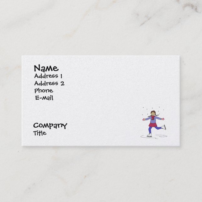 Tarjeta De Visita Chica de patinaje sobre hielo Instructor de entren (Anverso)