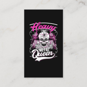 Tarjeta De Visita Chica de rock y rock de reina Metalizado fuerte