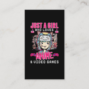 Tarjeta De Visita Chica de Videojuegos animales Otaku Juegos de Jóv