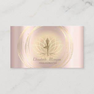 Tarjeta De Visita Chica de yoga de círculos de oro elegantes moderno