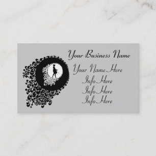 Tarjeta De Visita Chica decorativo blanco y negro de la silueta