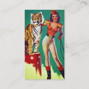 Tarjeta De Visita Chica del Pin-Para arriba del instructor del tigre