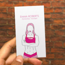 Tarjeta De Visita Chica Fitness Pink Personal Training