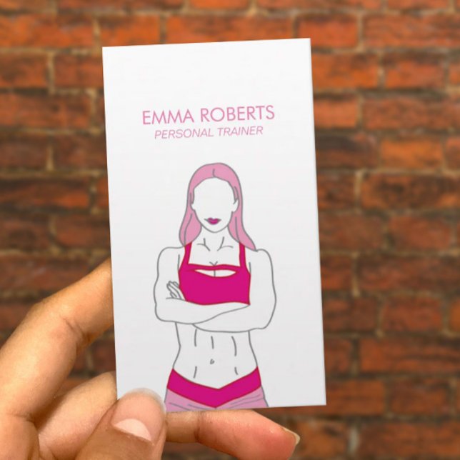 Tarjeta De Visita Chica Fitness Pink Personal Training (Subido por el creador)