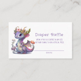 Tarjeta De Visita Chica floral Princess Dragon Baby Shower