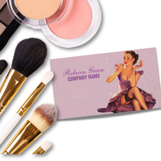 Tarjeta De Visita chica Hair Makeup Artista Cosmetólogo