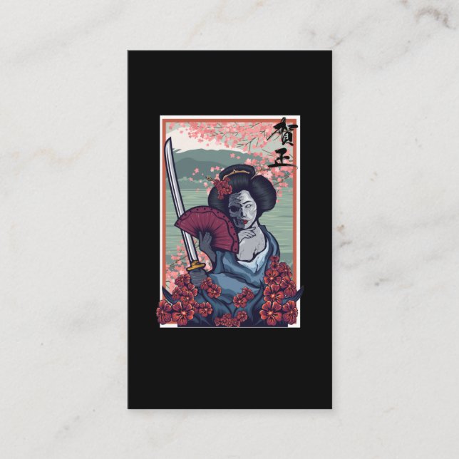 Tarjeta De Visita Chica japonés Geisha Death Samurai (Anverso)