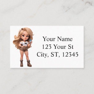 Tarjeta De Visita Chica lindo Bonita Chica Thunder_Cove