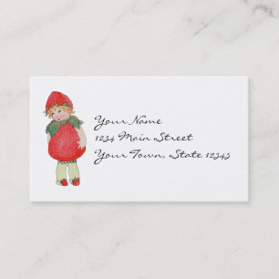 Tarjeta De Visita Chica lindo de la fresa del vintage