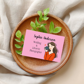 Tarjeta De Visita chica lindo fotógrafo con pinturas