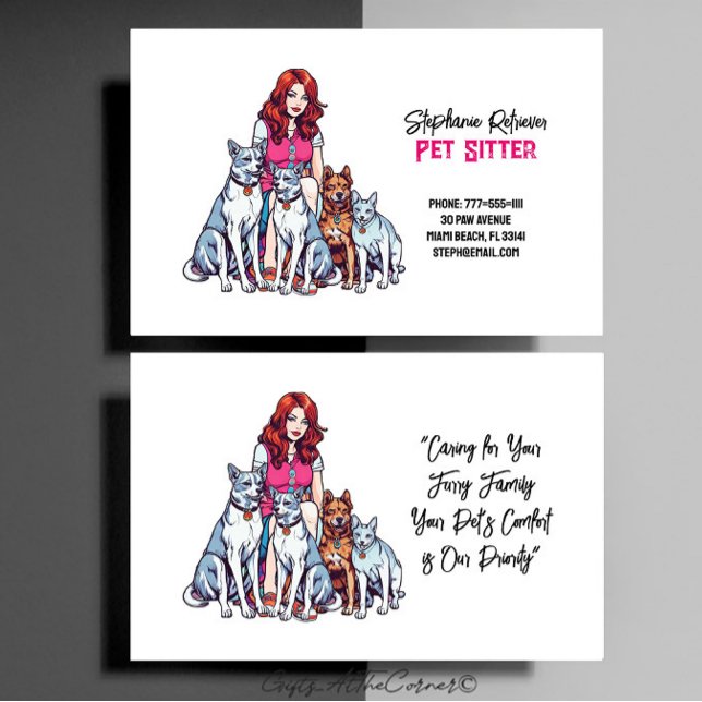 Tarjeta De Visita Chica  Mascota Sitter Perro Walker (Subido por el creador)