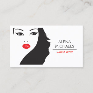 Tarjeta De Visita Chica NEGRO Y BLANCO - ESTILO DE BELLEZA DE MODA N
