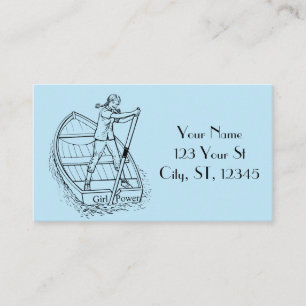 Tarjeta De Visita Chica Power Sculling Boat Thunder_Cove