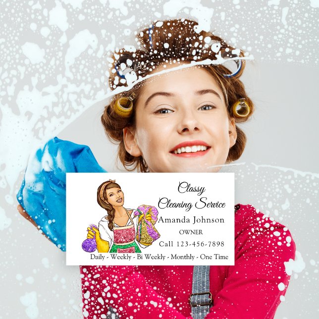 Tarjeta De Visita Chica Purpurina de servicio de limpieza de casas c (Subido por el creador)