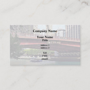 Tarjeta De Visita Chicago IL - Taxi acuático bajo el puente de Colum