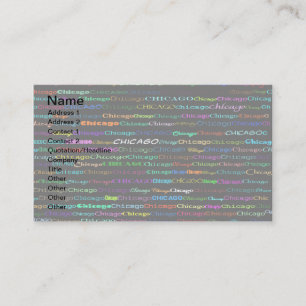 Tarjeta De Visita Chicago Text Design I Business Card I