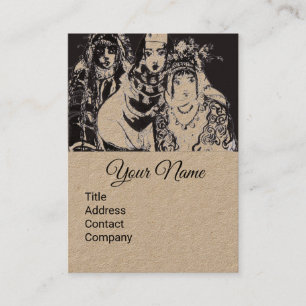 Tarjeta De Visita CHICAS ANATOLIANOS dibujando papel negro marrón