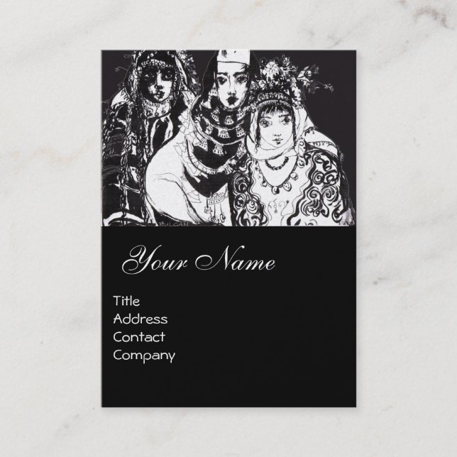 Tarjeta De Visita CHICAS ANATOLIANOS Dibujando Perla Blanca Negra (Anverso)