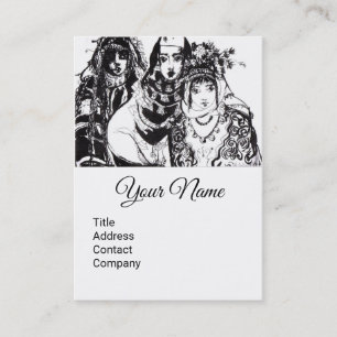Tarjeta De Visita CHICAS ANATOLIANOS Dibujo de moda étnica blanca ne
