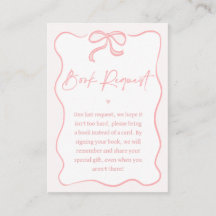 Chicas Bow rosa Solicitud de libro Baby Shower Ins