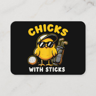 Tarjeta De Visita Chicas Con Palos De Golf Chica Mujer Club De Golf