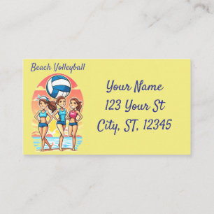 Tarjeta De Visita Chicas de voleibol de playa Thunder_Cove