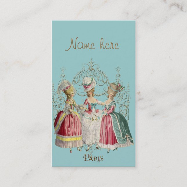 Tarjeta De Visita Chicas Marie Antoinette (Anverso)