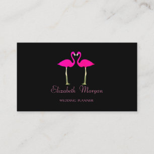 Tarjeta De Visita Chicas modernas divertidas,Flamencos rosados enamo