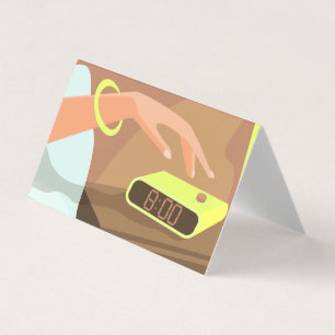 Tarjeta De Visita Chicas presionando con la mano el botón de sondeo