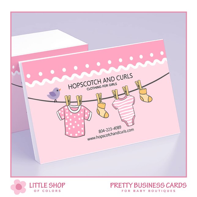 Tarjeta De Visita Chicas rosados Baby Boutique (Subido por el creador)