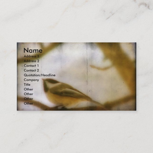 Tarjeta De Visita Chickadee (Anverso)