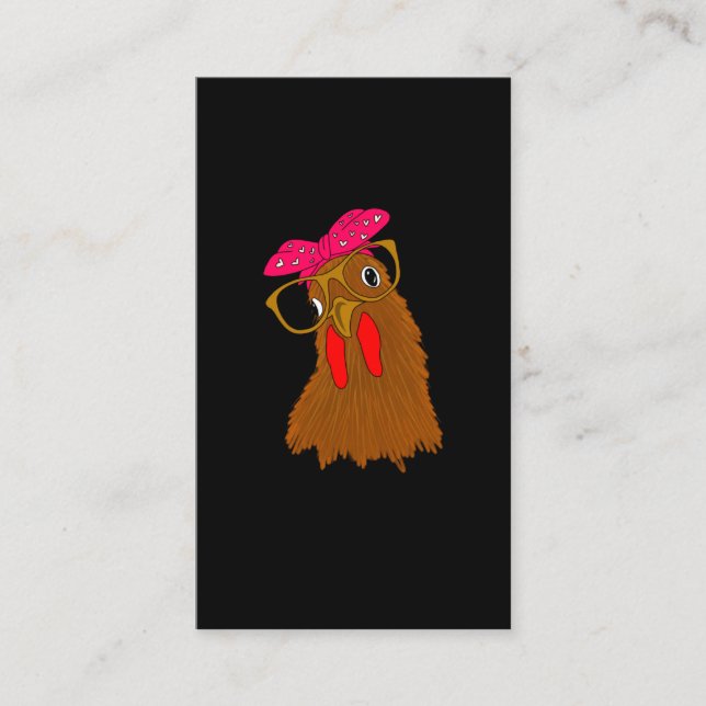 Tarjeta De Visita Chickens Bandana Crazy Farm Mom Animal Lover (Anverso)