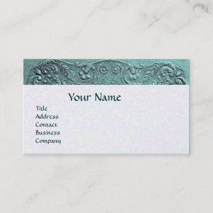 TARJETA DE VISITA CHICO BABY SHOWER ANTIQUE BLUE FLORAL MONOGRAMA