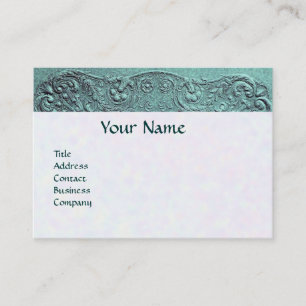 TARJETA DE VISITA CHICO BABY SHOWER ANTIQUE BLUE FLORAL MONOGRAMA