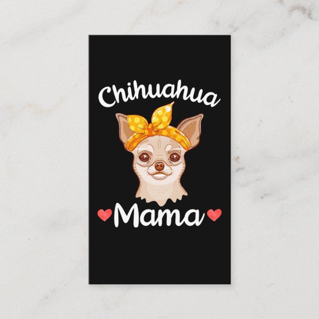 Tarjeta De Visita Chihuahua Mama Dog Lover Mother (Anverso)