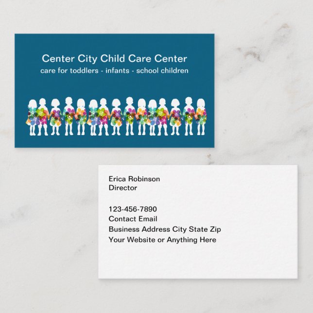 Tarjeta De Visita Childcare Center Theme Business Cards  (Anverso / Reverso)
