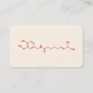 Tarjeta De Visita Chili Capsaicin Fórmula Química Molecular