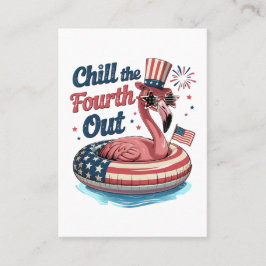 Tarjeta De Visita Chill The Fourth Out Funny 4th of July Flamingo