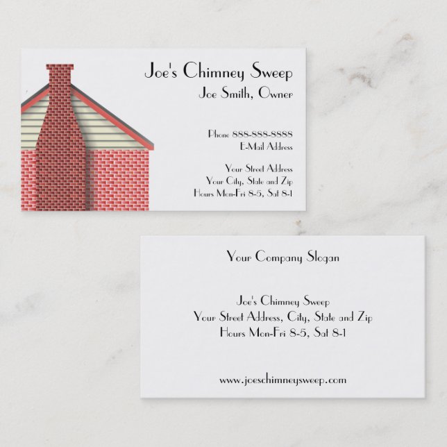 Tarjeta De Visita Chimney Sweep Business Card (Anverso / Reverso)